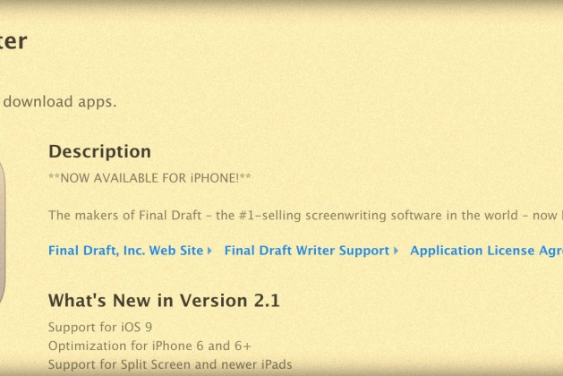 Final Draft Writer [iOS] for Logline #3,000!